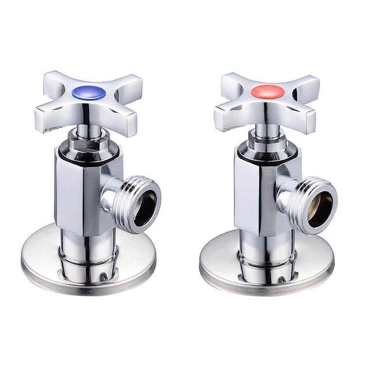 4分全铜手柄黄铜三角阀厨房台盆水龙头配件冷热水标志马桶止水阀