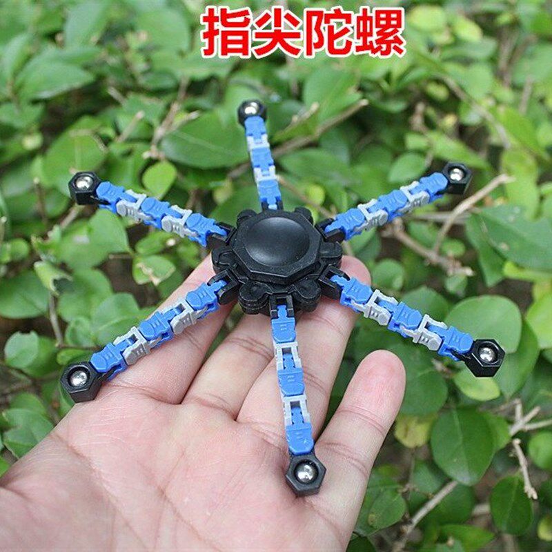 指尖陀螺可变形旋转机器人机械玩具黑科技手指间螺旋男孩减压