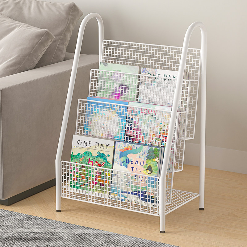 杂志架简易书架报刊架铁艺置物架落地书报架沙发旁书本收纳报纸架