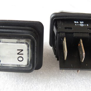 1935进口德国马夸特带灯防水尘船型开关4脚2档翘板电源开关10A24V