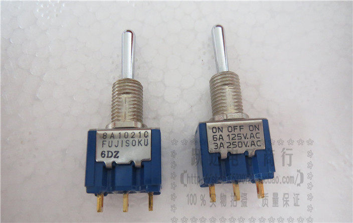 进口日本FUJISOKU 8A1021C钮子开关 3脚3档摇头开关3A250VAC金脚