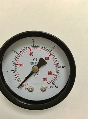 en 837-1 压力表轴向 50mm 0-6bar 90psi 螺纹pt1/8 y-50z 背接式