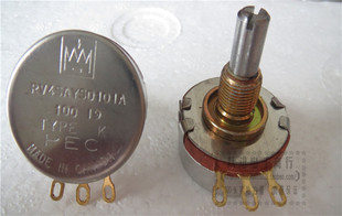 柄长25MMX6.3 100欧加拿大进口金脚胆机电位器 PEC RV4SAYSD101A