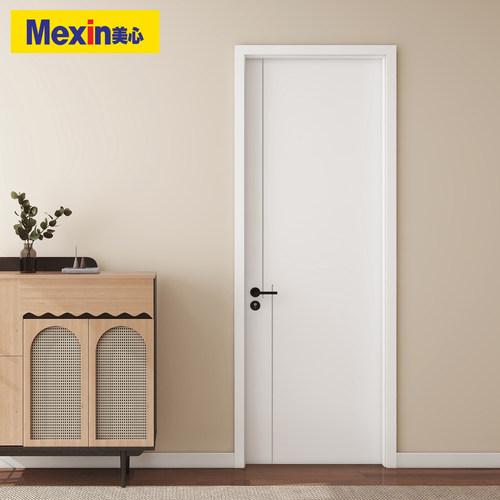 美心木门烤漆实木复合简约套装门