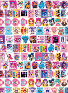 2CM新款彩边猎魔女团kpop跨境美区日区TK爆款亚克力片片贴片diy配件摇摇本相册装饰亚克力贴片