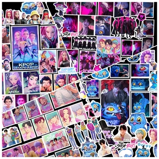 新款120张kpopdemonhunters 贴纸K-Pop 猎魔女团贴纸手机手账本滑板行李箱跨境DIY贴纸批发