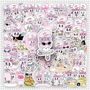 50张艾丝乐小兔贴纸EstherBunny可爱潮牌防水手机壳咕卡跨境贴纸