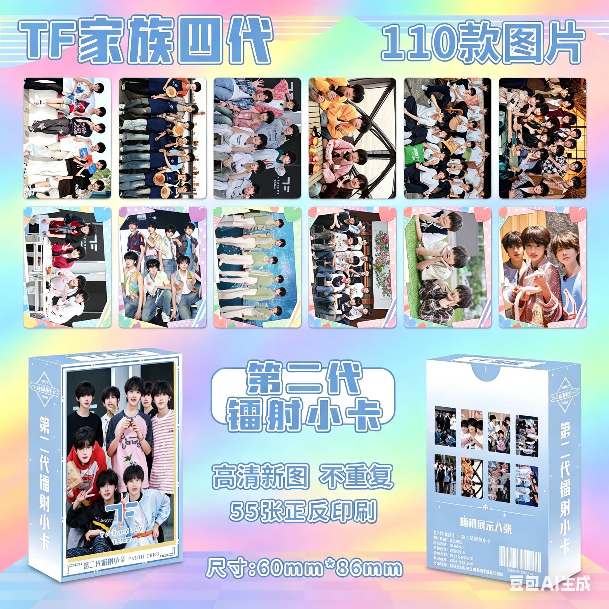 TF家族四代周边 镭射小卡 海报画册 吧唧徽章 小卡LOMO明星贴纸礼包