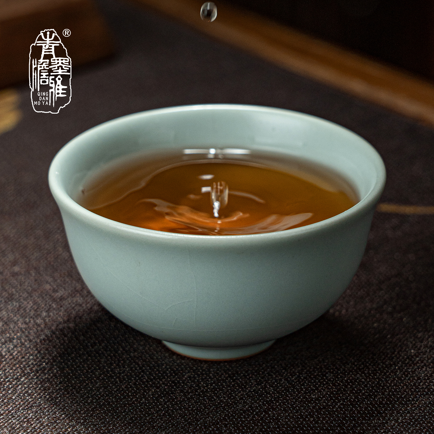 青澹墨雅汝窑主人杯手工青瓷茶具