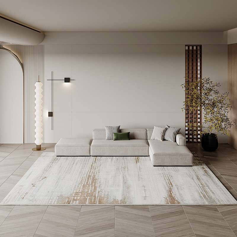 宇秀客厅地毯美式轻奢立体北欧风抽象茶几床前毯卧室耐脏地垫满铺