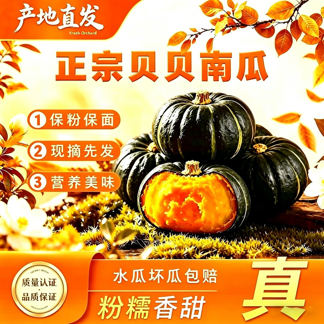 正宗真贝贝南瓜粉糯香甜板栗味宝宝辅食低卡代餐粗粮蔬菜5斤