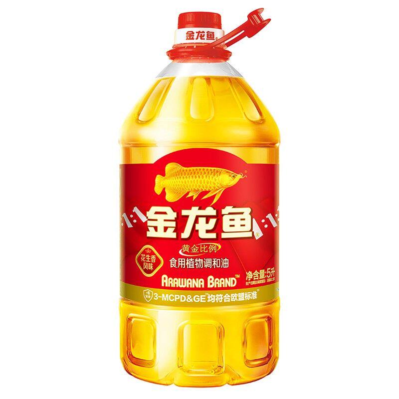 金龙鱼111黄金比例调和油5L新升级花生香家用大桶炒菜营养健康