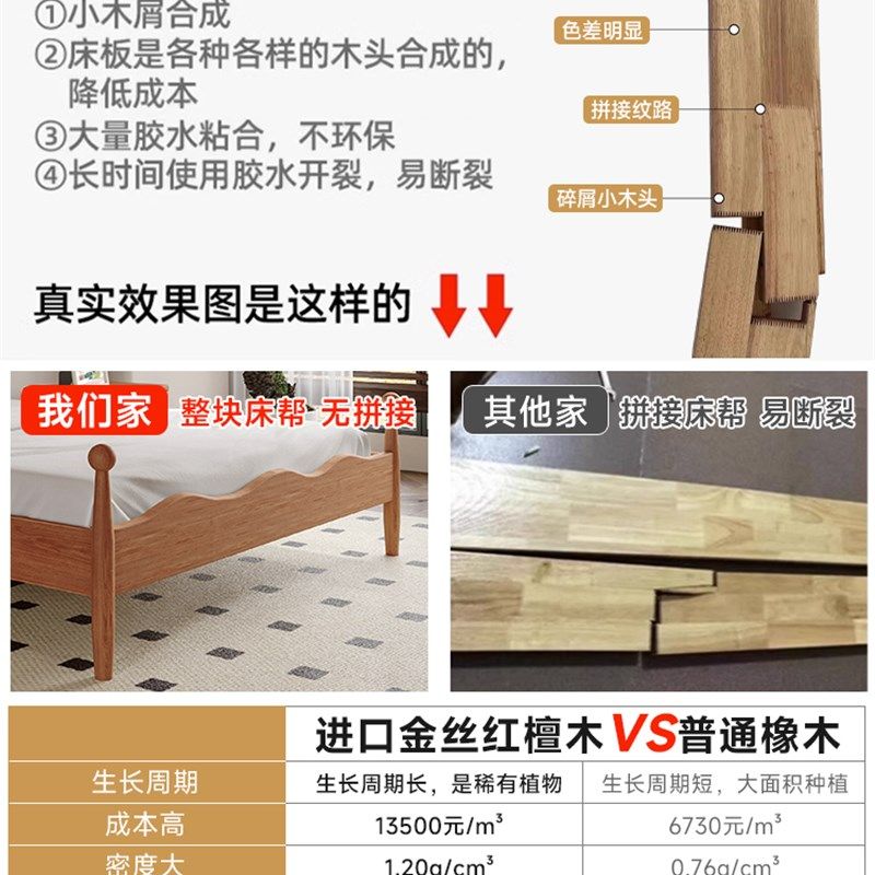 儿童床全实木小户型青少年双人床奶盐绿软包现代简约床1.5m单人床