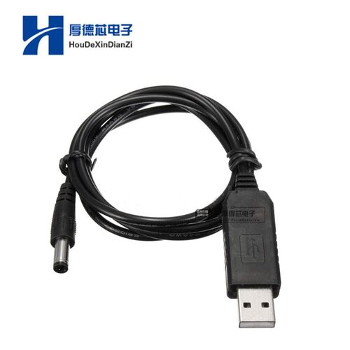 DC-DC USB5V至9V直流插孔5.5mmx2.1mm升压电源模块转换器电缆线