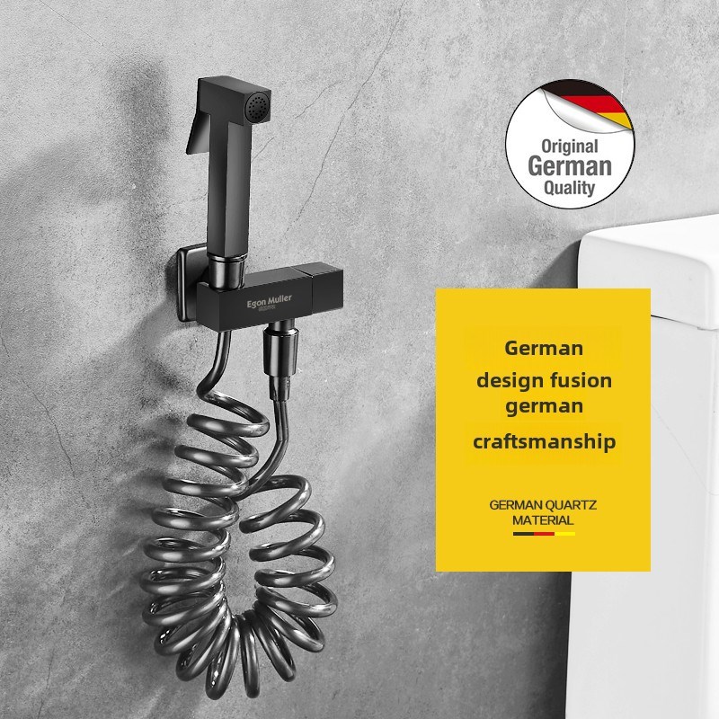 德国昂牧马桶伴侣冲洗器妇洗喷头高压喷枪龙头卫生间一进二出套装