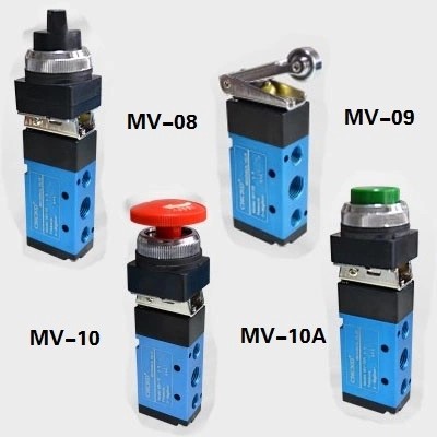 气动二位五通五口二位机械阀 MV-08 09 10 -1 10A气缸