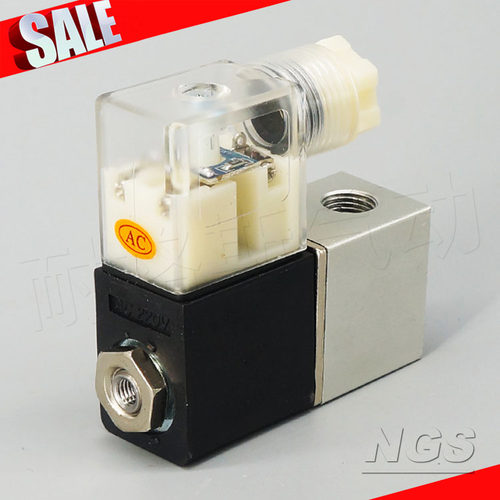 气动打气泵静音空压机常开电磁控制阀排泄气2V025-06-NO-AC220V