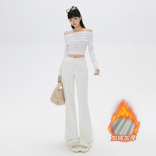 女秋冬&常 休闲裤 千屿诗YC&复古辣妹百搭喇叭裤 松弛慵懒垂感运动裤