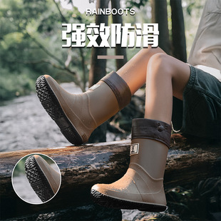 户外雨林徒步雨靴儿童折叠雨鞋2025新款防水防滑露营女胶鞋