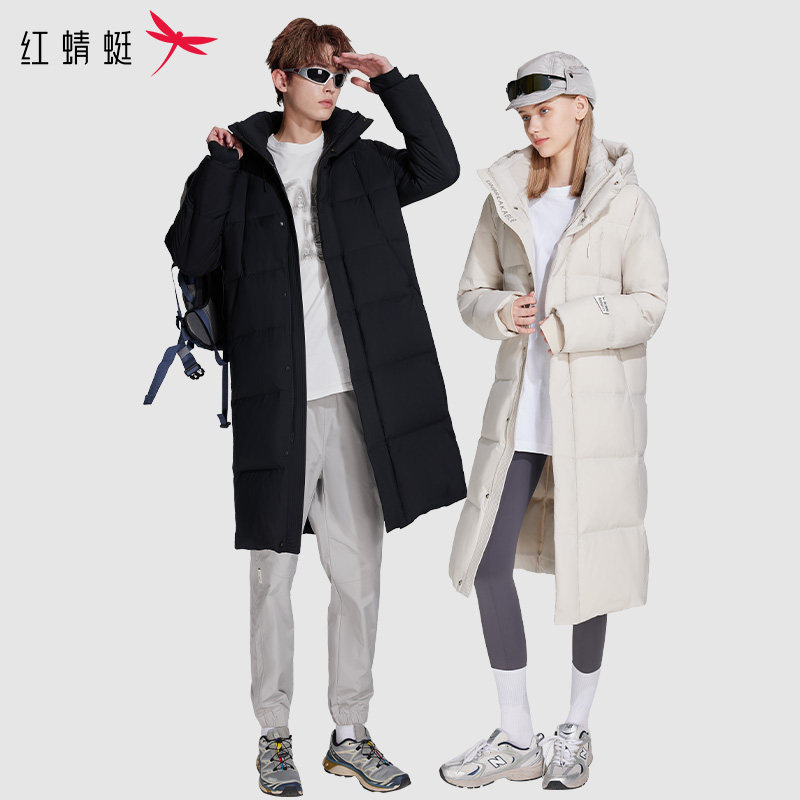 红蜻蜓羽绒服女2025年冬季新款保暖面包长款连帽过膝中长款外套男,女装/女士精品,羽绒服,淘宝优惠券,粉丝福利购,淘宝优惠卷