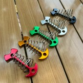 户外防风绳栈道甲木板伞型弹簧地钉鱼骨钉铝合金露营帐篷天幕固定