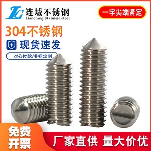 M1.6M2M2.5M3M4 304不锈钢一字尖端紧定螺钉开槽无头螺丝机米顶丝