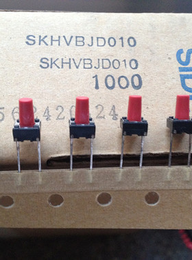 SKHVBJD010原装日本ALPS轻触开关6*6*9.5立式中间2脚方形按键红色