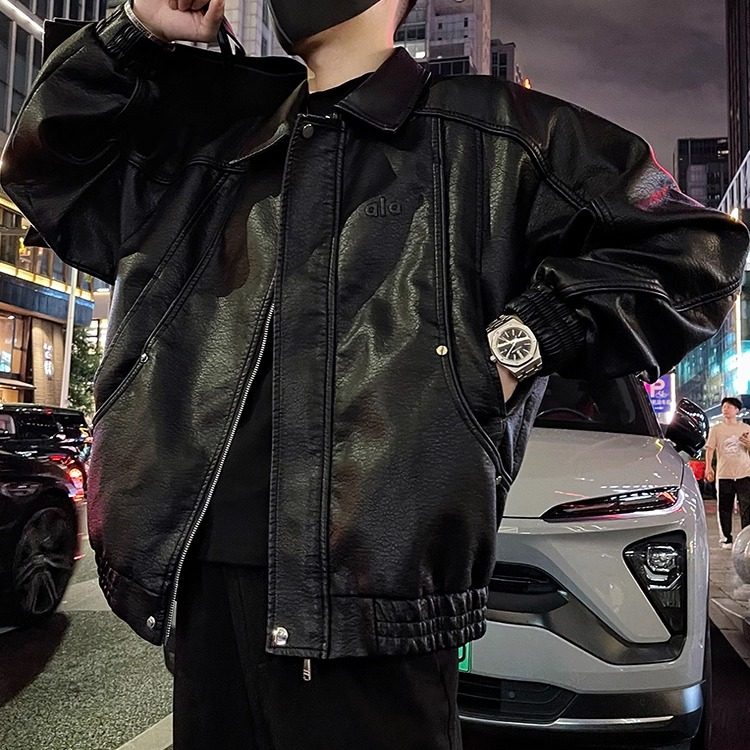 秋冬季美式皮衣夹克男款痞帅外套