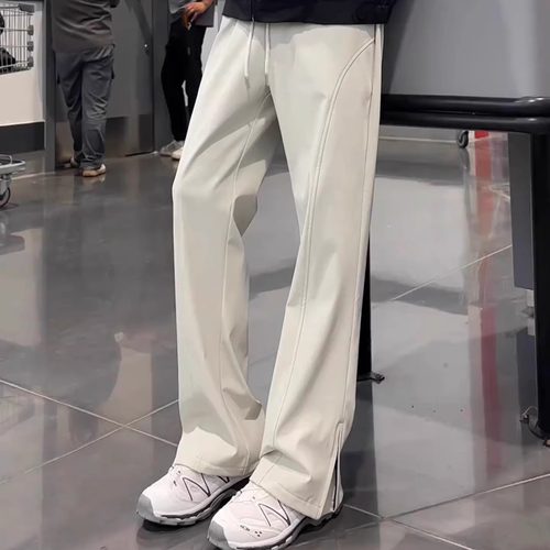 美式侧拉链冲锋裤加绒男款秋冬季