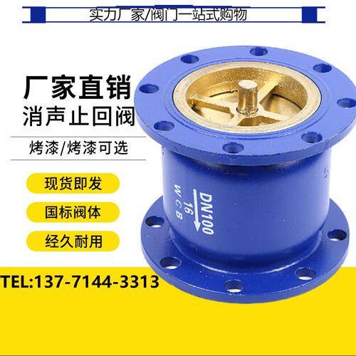 HC41X-16消音消声止回阀 法兰单向阀DN40 50 65 80 100 150 200寸