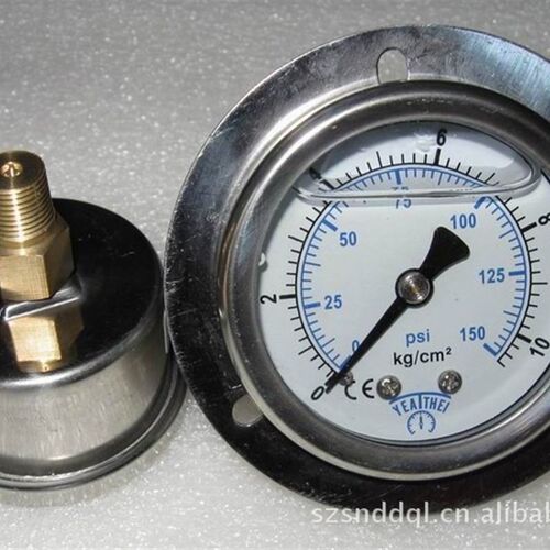 耐震充油压力表 油压表Y-SON 250KG PSI MPA轴向带边 100KG 400KG