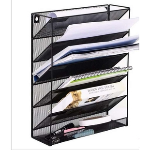 文件收纳架File铁艺桌面收纳架办公用品壁挂铁网架文件管理架