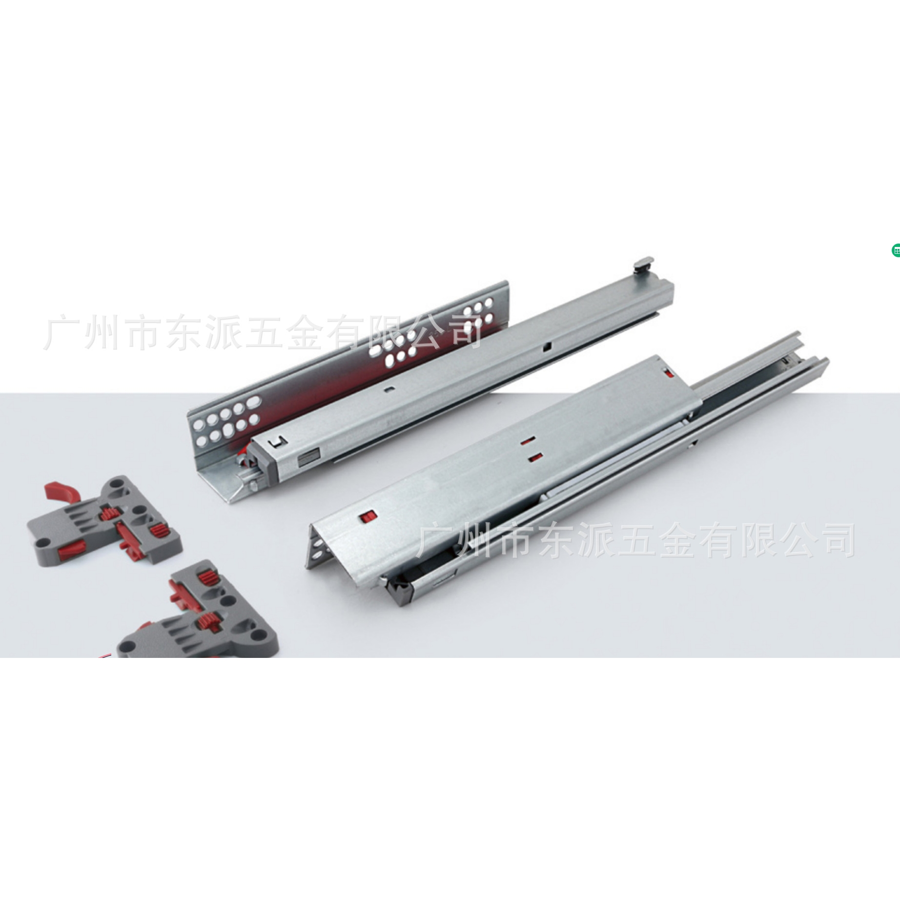 滑轨隐藏式滑道阻尼三节托底滑轨静音缓冲滑道导轨反弹柜抽屉滑轨