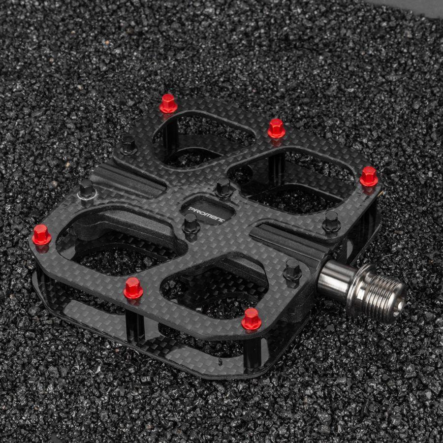 PROMEND新款自行车脚踏碳纤维脚蹬3培林轻量钛轴超轻自行车脚踏板