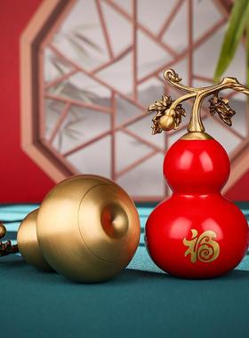 铜欣祥黄铜藤枝《福泽绵延》福葫芦摆件家居商务吉祥礼品摆设