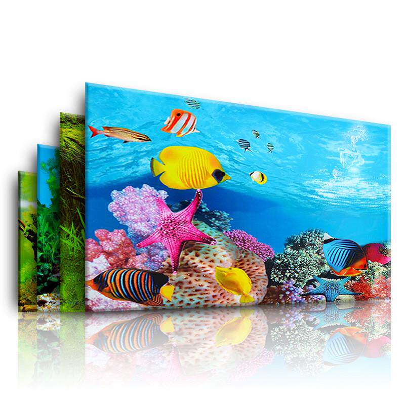 鱼缸背景纸高清水族箱装饰背景画背景图鱼缸造景壁纸加厚高清双面
