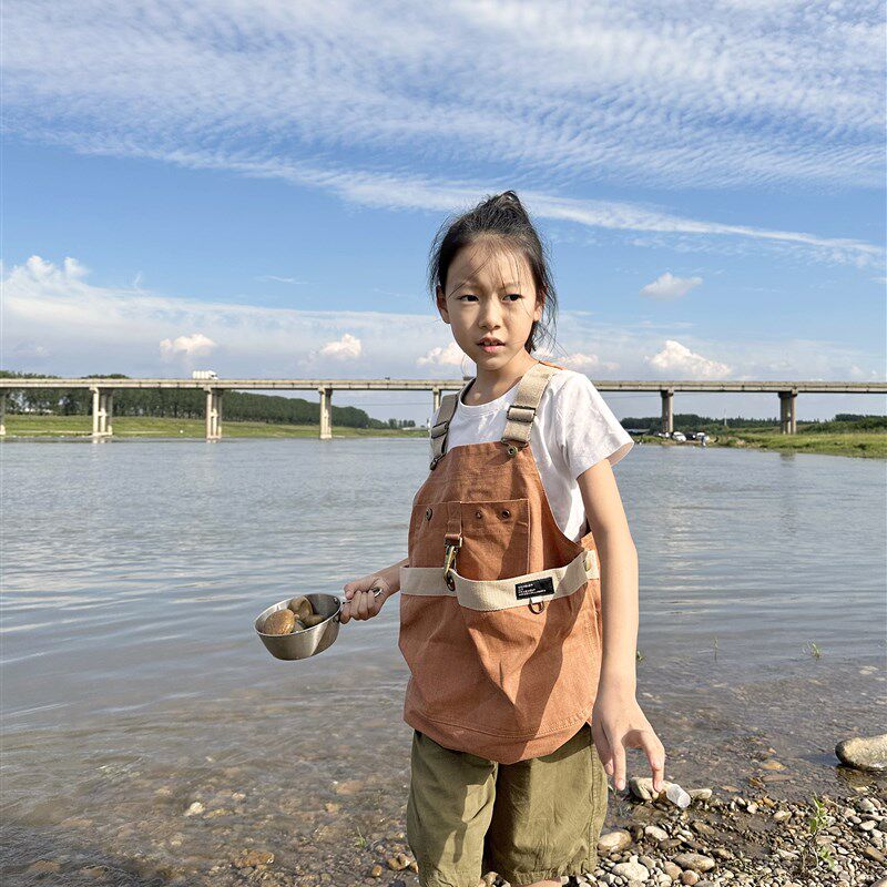 儿童围裙简约成人罩衣防污幼儿园活动班服美术画画亲子定制印logo