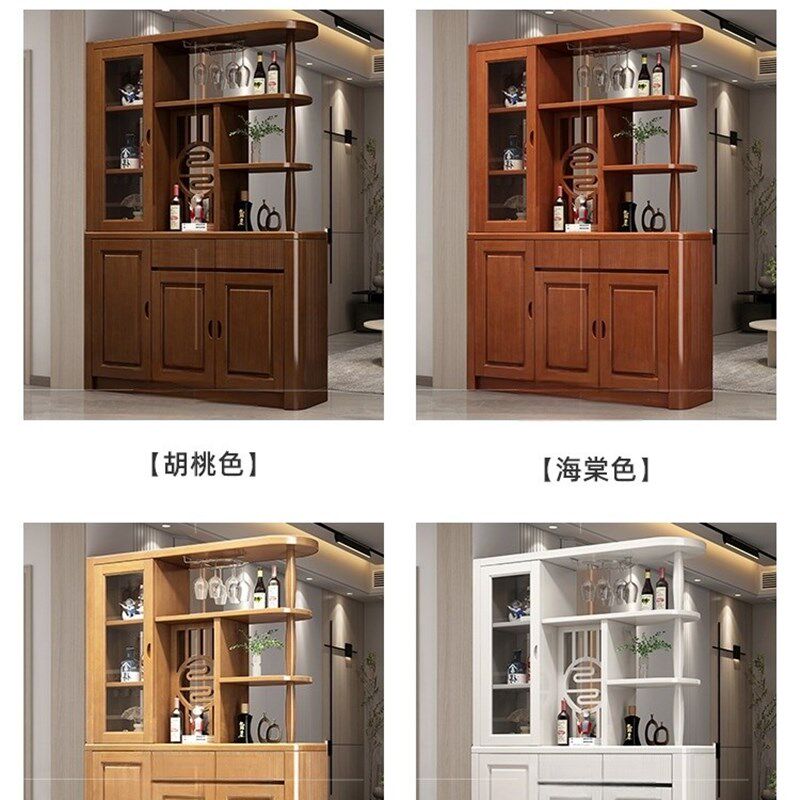实木间厅柜玄关柜酒柜一体客厅屏风置物展示柜双面家用中式门厅柜