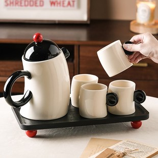 年轻人茶具套装水杯陶瓷杯具送别人乔迁礼物女士家用茶壶一壶四杯