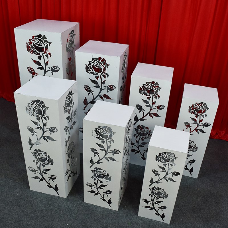 新款婚礼甜品台道具婚庆舞台布置铁艺圆方形桶摆件生日迎宾区装饰