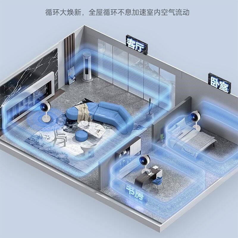 空气循环扇遥控家用摇头电风扇静音立式落地扇涡轮对流大风力风扇