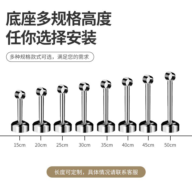 晾衣杆阳台顶装304不锈钢固定式晾衣架防风衣杆吊顶式杆式晒衣架