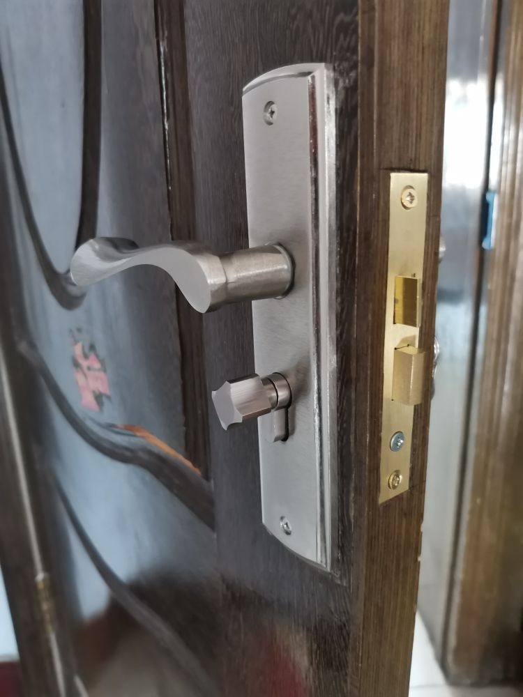 .换锁门把手孔距170/180双舌锁执手木门锁室内卧室房间门锁锁具黑