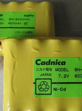全新原装 三洋电池 6N-600AACL 7.2V Cadnica锂电池 进口仪器电池