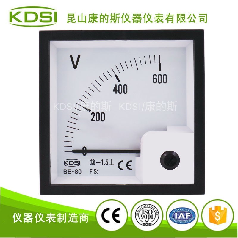 KDSI指针式直流电压表BE-80 DC600V 方形直流电表