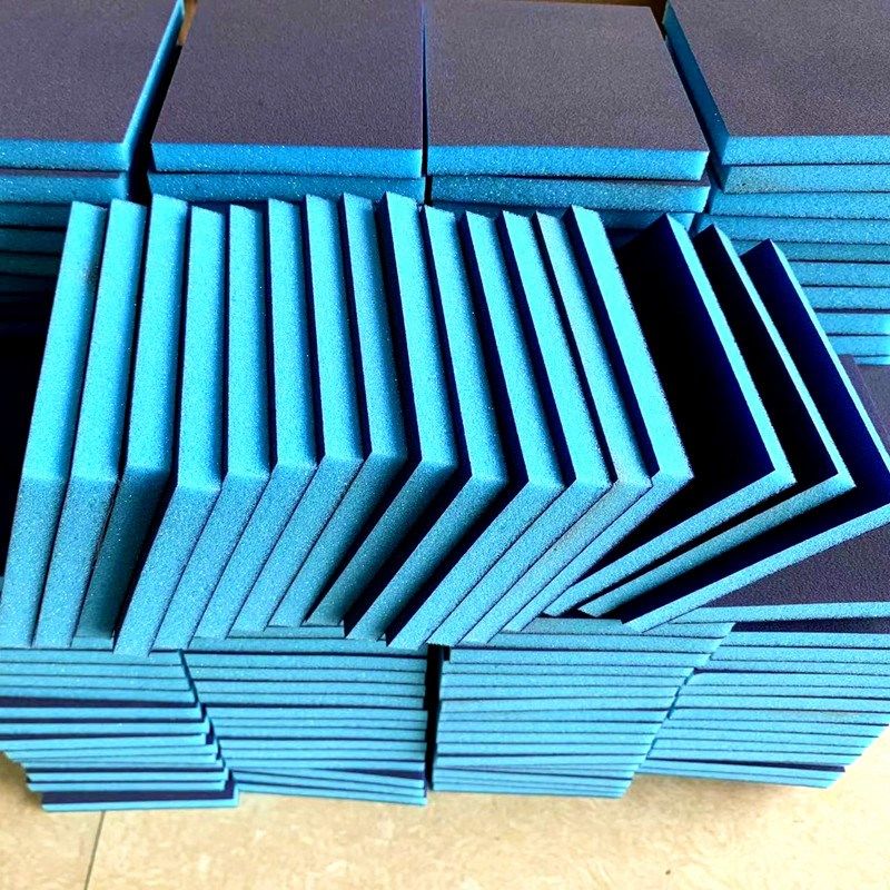 手磨蓝色双面海绵砂纸木工家具汽车打磨除锈转角海绵砂块50片包邮