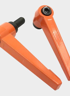 7字型把手螺钉可调位紧定手柄螺栓橙橘黄色L形快开扳手带弹簧螺丝
