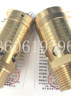 A28X-16T富羽铜安全阀新款弹簧式螺杆空压机储蓄罐安全阀a28x-16t