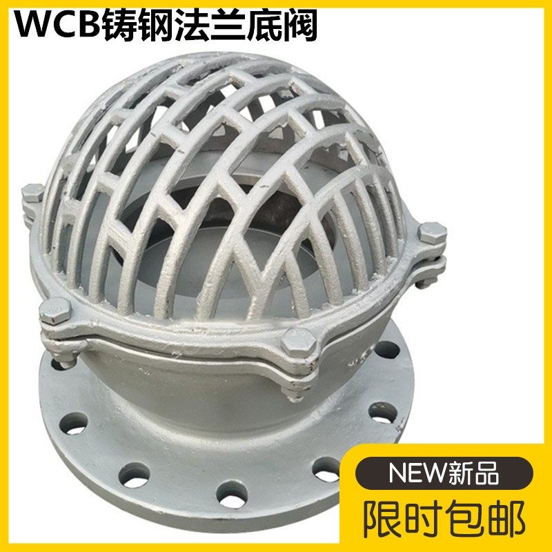 WCB铸钢法兰底阀H42W-6P16P铸钢水泵吸水底阀DN100升降式井底阀