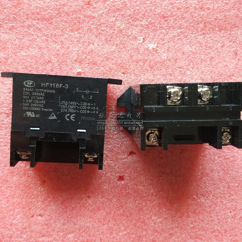宏发继电器HF116F-3-240AF-1H一组常开4脚30A JQX-116F-3-240VAC